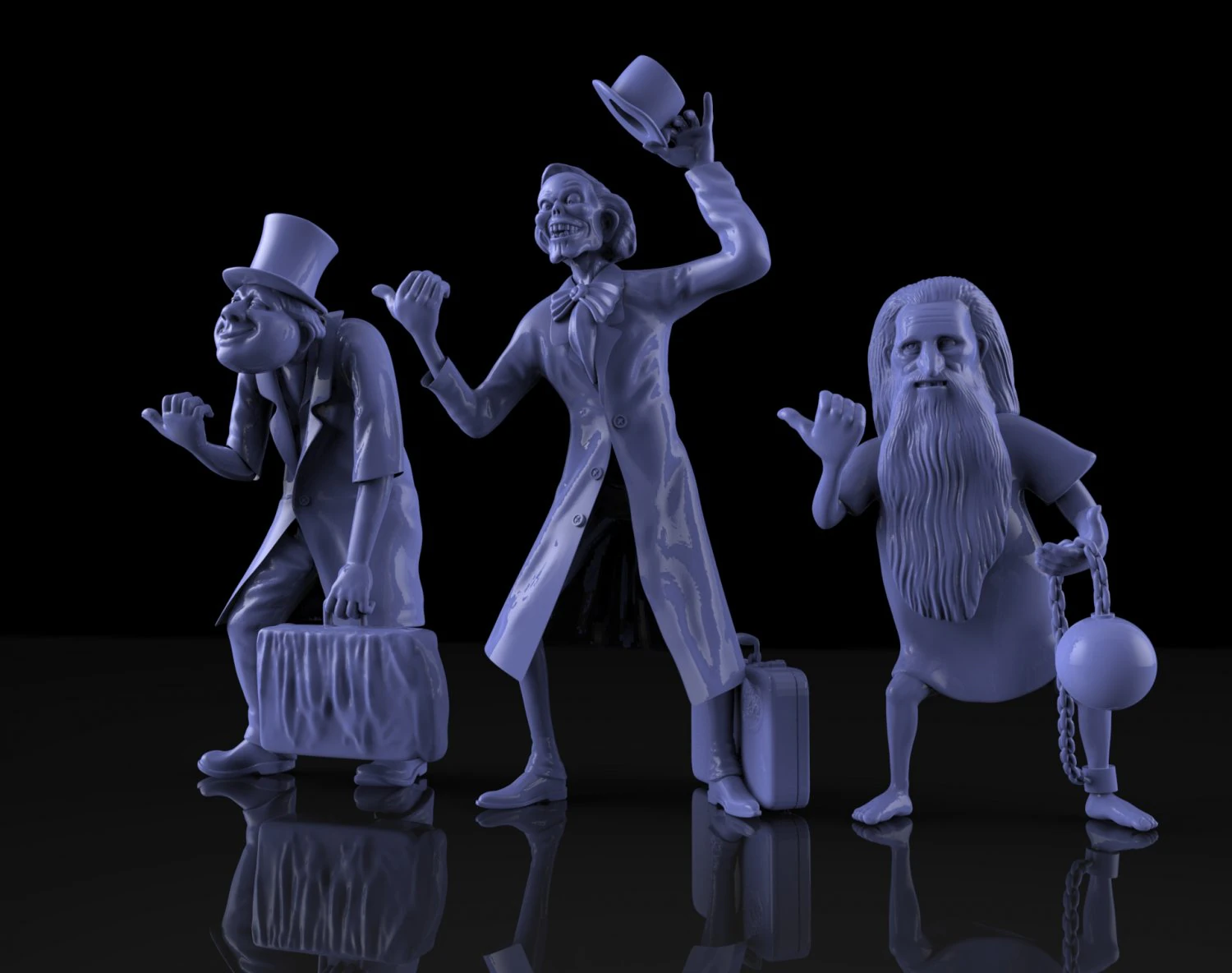 hitchhiking ghosts haunted mansion 3D Print Model .c4d .max .obj .3ds .fbx .stl .blend