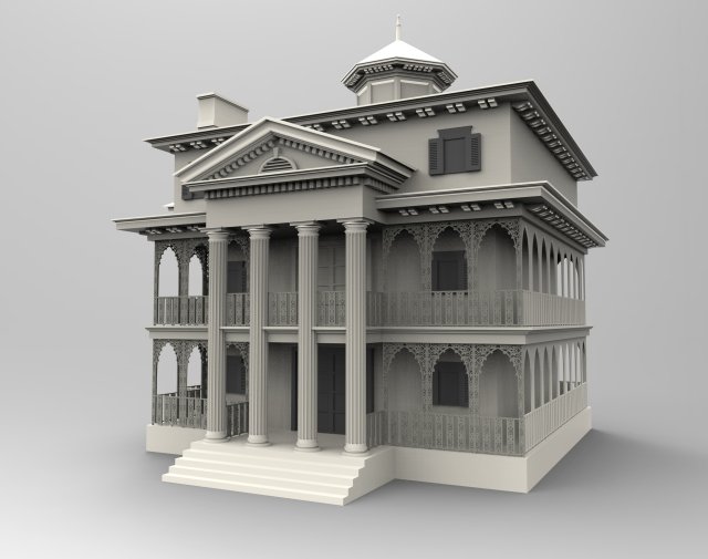disneyland haunted mansion 3Dプリントモデル .c4d .max .obj .3ds .fbx .stl .blend 