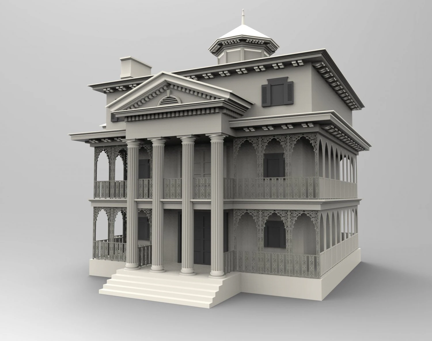 mans&atilde;o assombrada da Disneyl&acirc;ndia Modelo de Impressão 3D .c4d .max .obj .3ds .fbx .stl .blend 