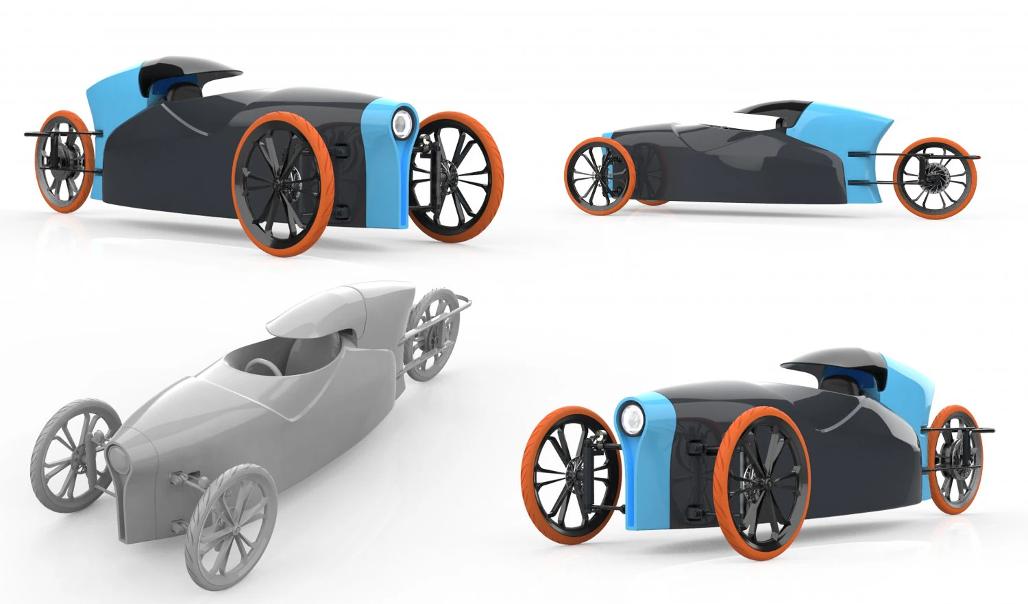Northern Light Motors 428 Electric Vehicle 3D Print Model .c4d .max .obj .3ds .fbx .stl .blend 