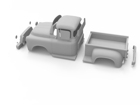 1956 dodge truck rc body shell 3D 打印模型