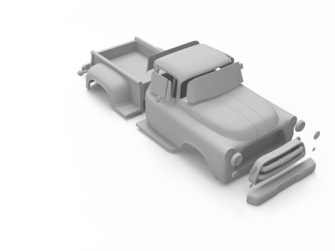 1956 dodge truck rc body shell 3D 打印模型