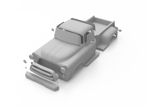 1956 dodge truck rc body shell 3D 打印模型