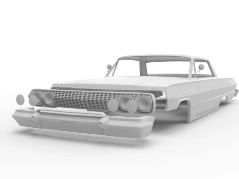 1963 chevy impala sert &uuml;st rc g&ouml;vde kabuğu 3D Baskı Modeli