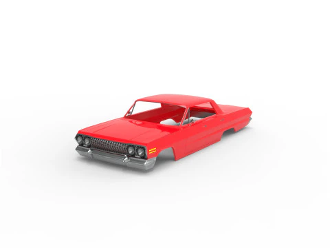 1963 chevy impala sert &uuml;st rc g&ouml;vde kabuğu 3D Baskı Modeli