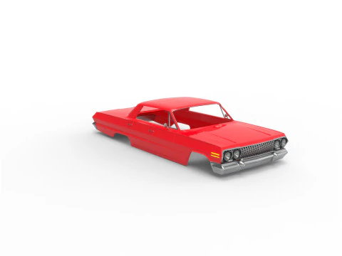 1963 chevy impala sert &uuml;st rc g&ouml;vde kabuğu 3D Baskı Modeli