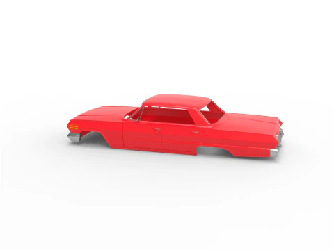 1963 chevy impala sert &uuml;st rc g&ouml;vde kabuğu 3D Baskı Modeli