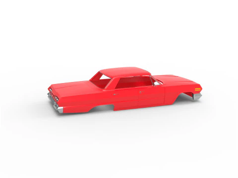 1963 chevy impala sert &uuml;st rc g&ouml;vde kabuğu 3D Baskı Modeli