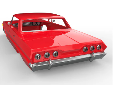 1963 chevy impala sert &uuml;st rc g&ouml;vde kabuğu 3D Baskı Modeli