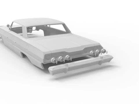 1963 chevy impala sert &uuml;st rc g&ouml;vde kabuğu 3D Baskı Modeli