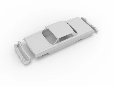 1963 chevy impala sert &uuml;st rc g&ouml;vde kabuğu 3D Baskı Modeli