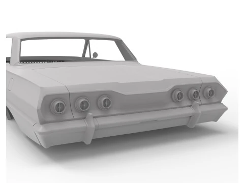 1963 chevy impala sert &uuml;st rc g&ouml;vde kabuğu 3D Baskı Modeli