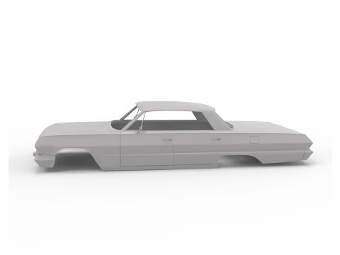 1963 chevy impala sert &uuml;st rc g&ouml;vde kabuğu 3D Baskı Modeli