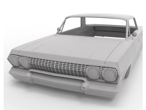 1963 chevy impala sert &uuml;st rc g&ouml;vde kabuğu 3D Baskı Modeli