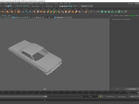 1963 chevy impala sert &uuml;st rc g&ouml;vde kabuğu 3D Baskı Modeli