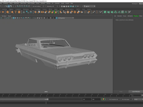 1963 chevy impala sert &uuml;st rc g&ouml;vde kabuğu 3D Baskı Modeli
