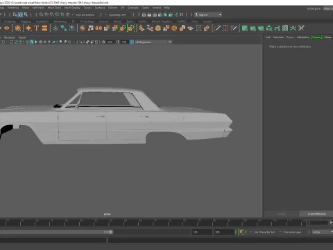1963 chevy impala sert &uuml;st rc g&ouml;vde kabuğu 3D Baskı Modeli
