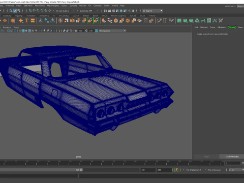 1963 chevy impala sert &uuml;st rc g&ouml;vde kabuğu 3D Baskı Modeli