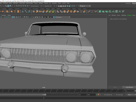 1963 chevy impala sert &uuml;st rc g&ouml;vde kabuğu 3D Baskı Modeli