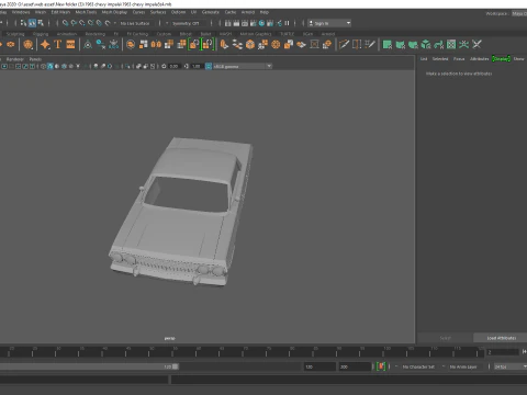 1963 chevy impala sert &uuml;st rc g&ouml;vde kabuğu 3D Baskı Modeli