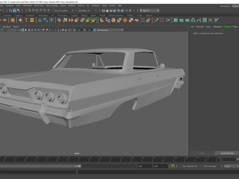 1963 chevy impala sert &uuml;st rc g&ouml;vde kabuğu 3D Baskı Modeli