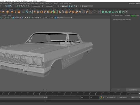 1963 chevy impala sert &uuml;st rc g&ouml;vde kabuğu 3D Baskı Modeli