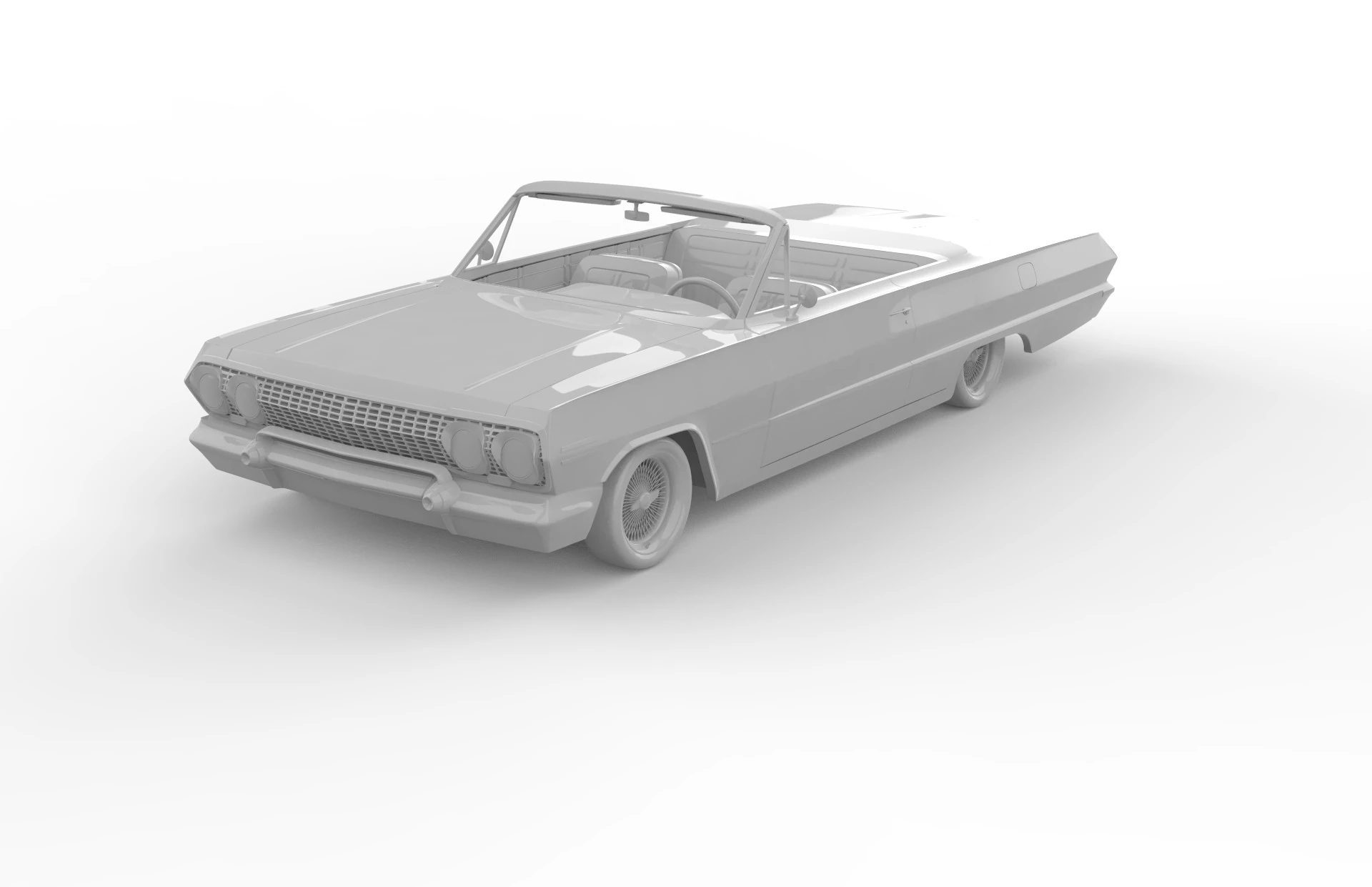 1963 chevy impala open top rc body shell 3D Print Model .c4d .max .obj .3ds .fbx .stl .blend 