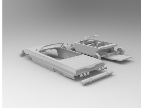 1963 chevy impala open top rc body shell Modèles 3D en vedette