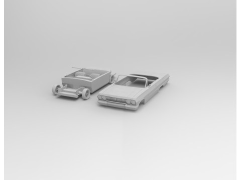 1963 chevy impala open top rc body shell Modèles 3D en vedette