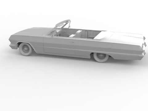 1963 chevy impala open top rc body shell Modèles 3D en vedette