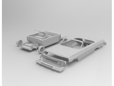 1963 chevy impala open top rc body shell Modèles 3D en vedette