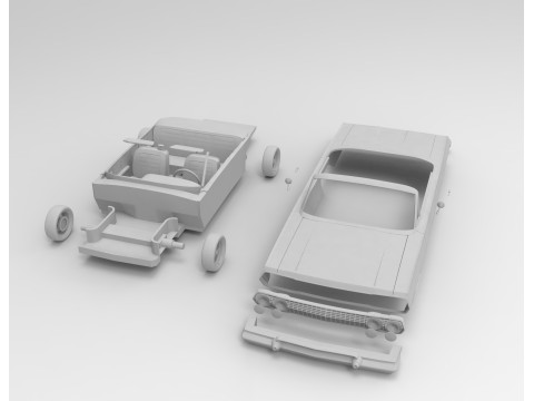 1963 chevy impala open top rc body shell Modèles 3D en vedette