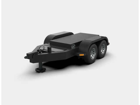 Rimorchio a pianale a doppio asse Modello di stampa 3D