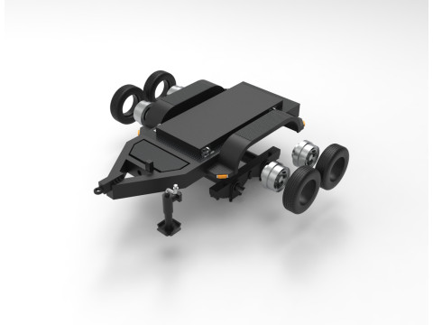 Rimorchio a pianale a doppio asse Modello di stampa 3D