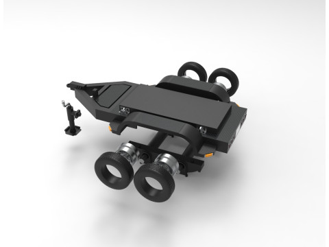 Rimorchio a pianale a doppio asse Modello di stampa 3D