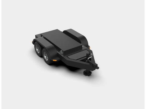 Rimorchio a pianale a doppio asse Modello di stampa 3D