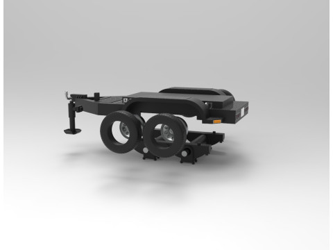 Rimorchio a pianale a doppio asse Modello di stampa 3D