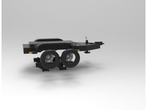 Rimorchio a pianale a doppio asse Modello di stampa 3D