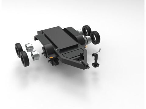 Rimorchio a pianale a doppio asse Modello di stampa 3D
