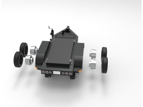 Rimorchio a pianale a doppio asse Modello di stampa 3D