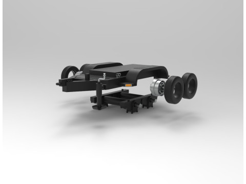 Rimorchio a pianale a doppio asse Modello di stampa 3D