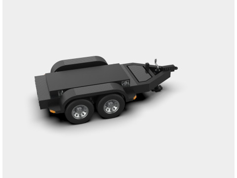 Rimorchio a pianale a doppio asse Modello di stampa 3D