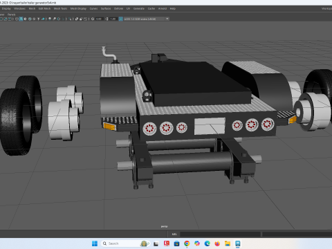 Rimorchio a pianale a doppio asse Modello di stampa 3D
