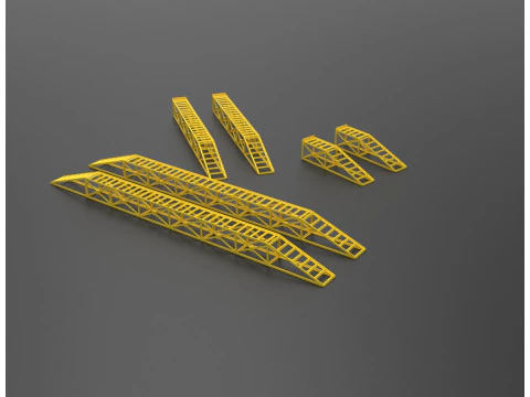 Heavy Duty Modular Construction Ramp Set 3D Print Model