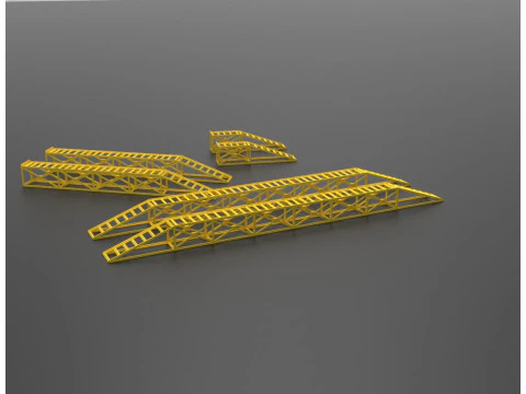 Heavy Duty Modular Construction Ramp Set 3D Print Model