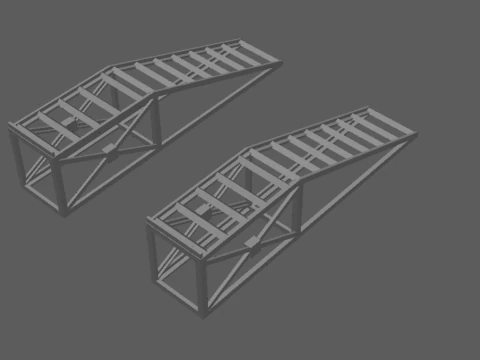 Heavy Duty Modular Construction Ramp Set 3D Print Model