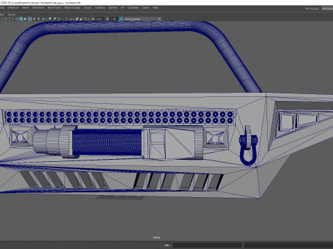 Передняя лебедка с дистанционным управлением для бездорожья, бампер &laquo;кошачий глаз&raquo; с дугой Bull и светодиодной подсветкой 3D Принт Модель