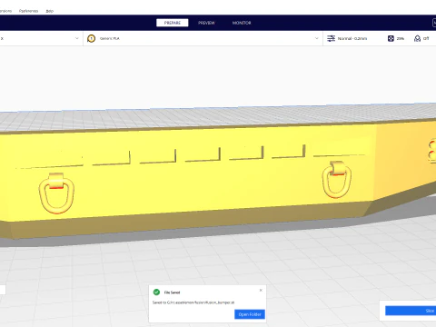 Fusion Style Off Road RC Winch Bumper with LED Light Bar 3D Print Model