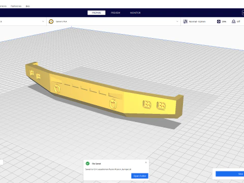 Fusion Style Off Road RC Winch Bumper with LED Light Bar 3D Print Model