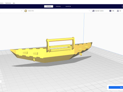 Модульный передний бампер для бездорожья со светодиодной полосой для крепления на лебедке 3D Принт Модель
